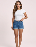 Blusa de Manga Corta con Encaje