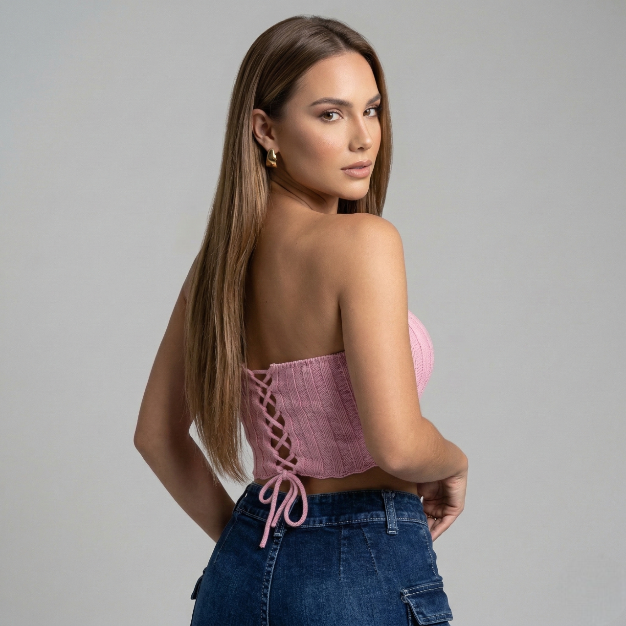 Top Strapless Estilo Pañuelo