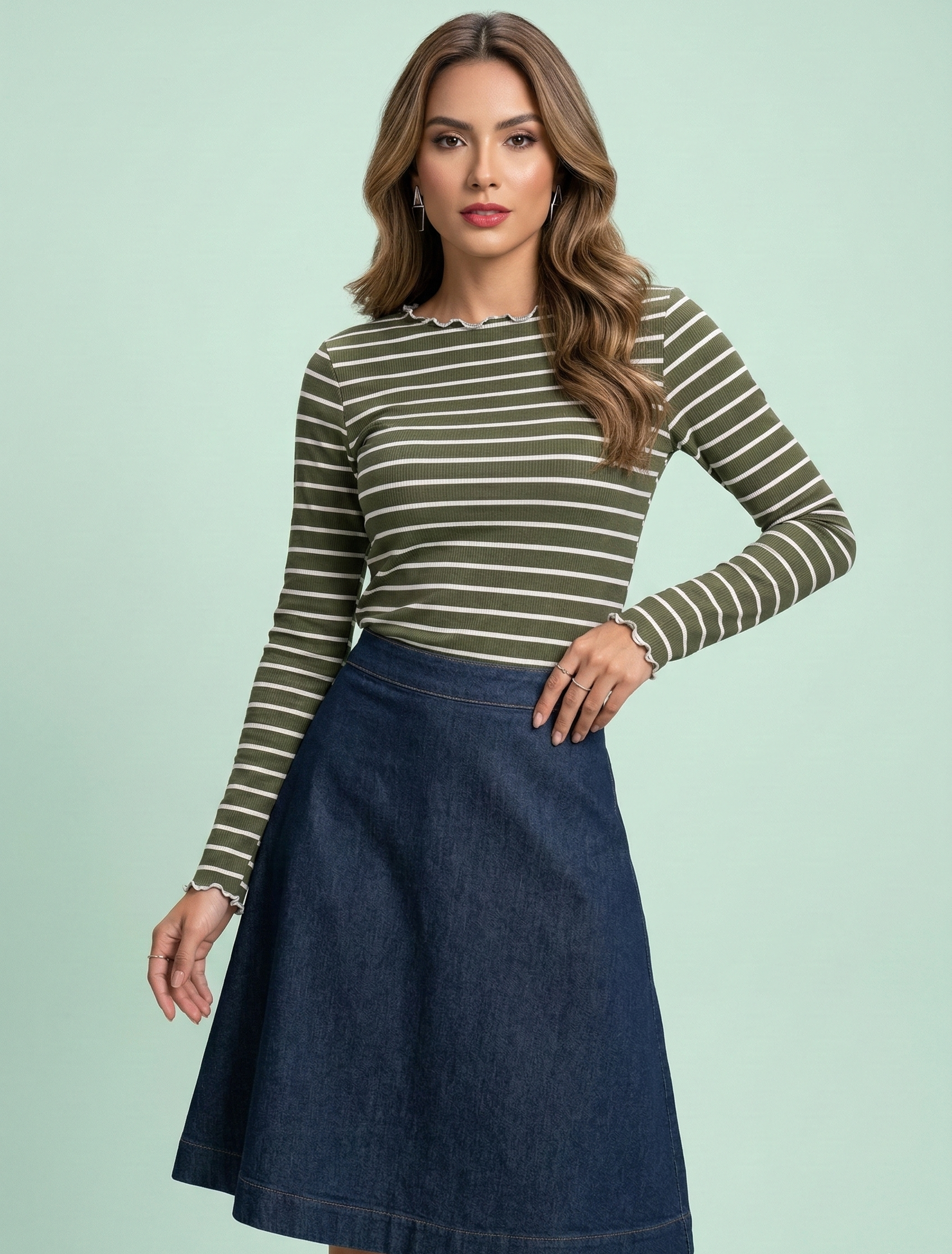 Blusa Manga Larga de Rayas