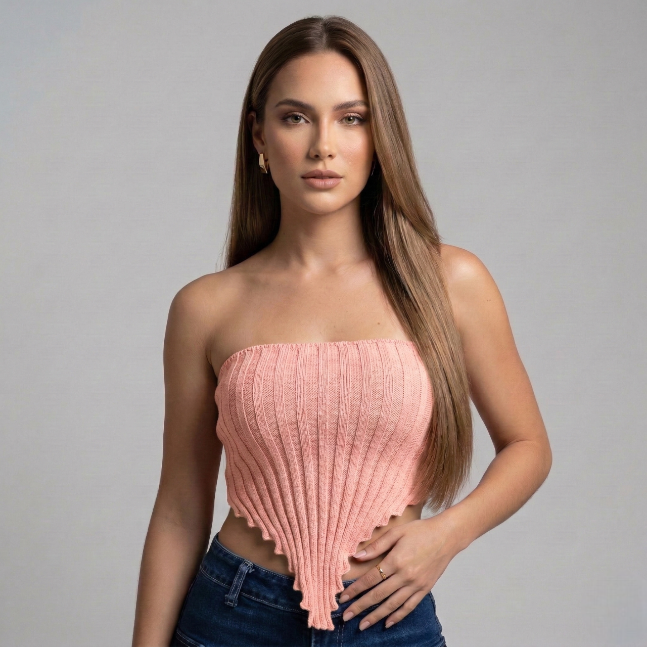 Top Strapless Estilo Pañuelo