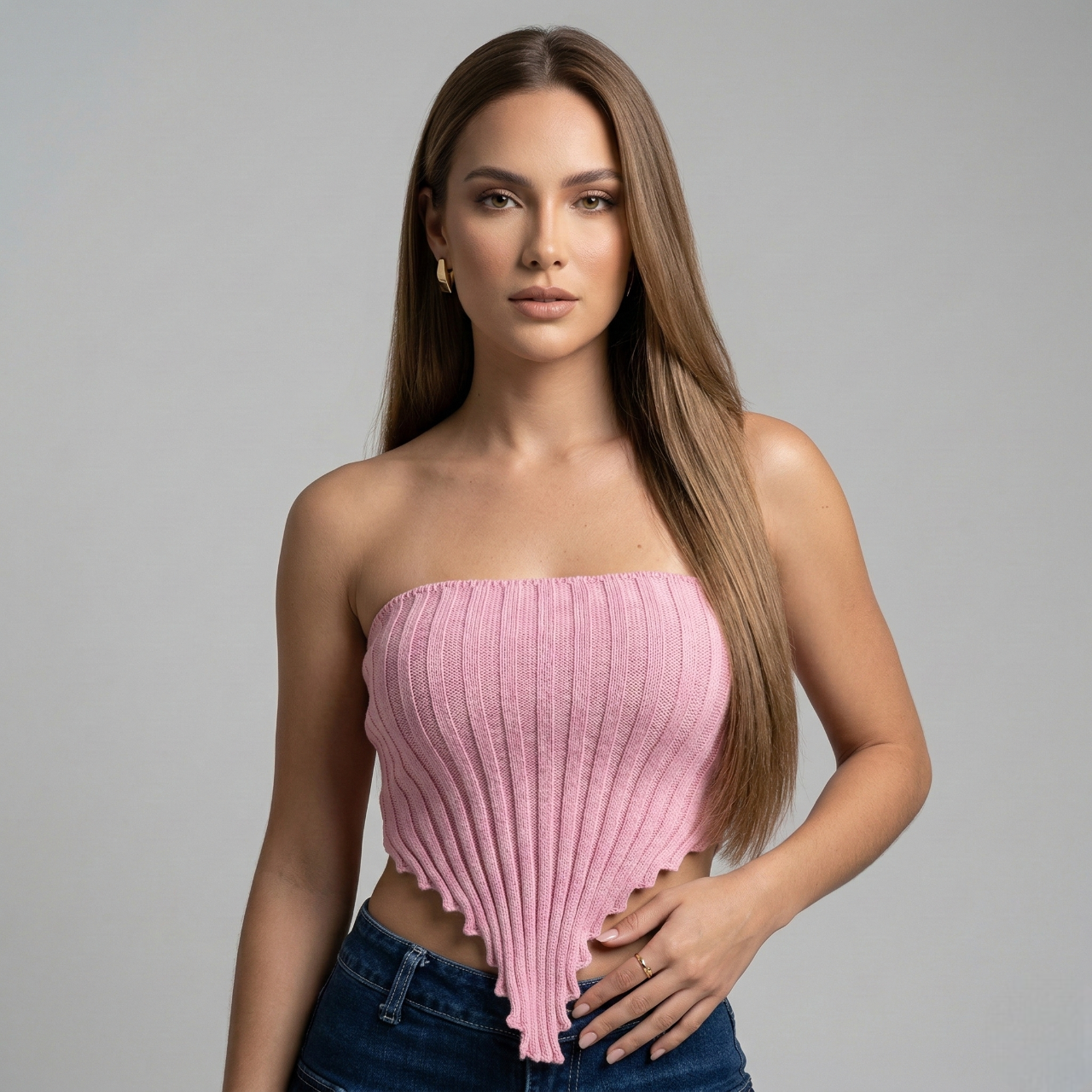 Top Strapless Estilo Pañuelo