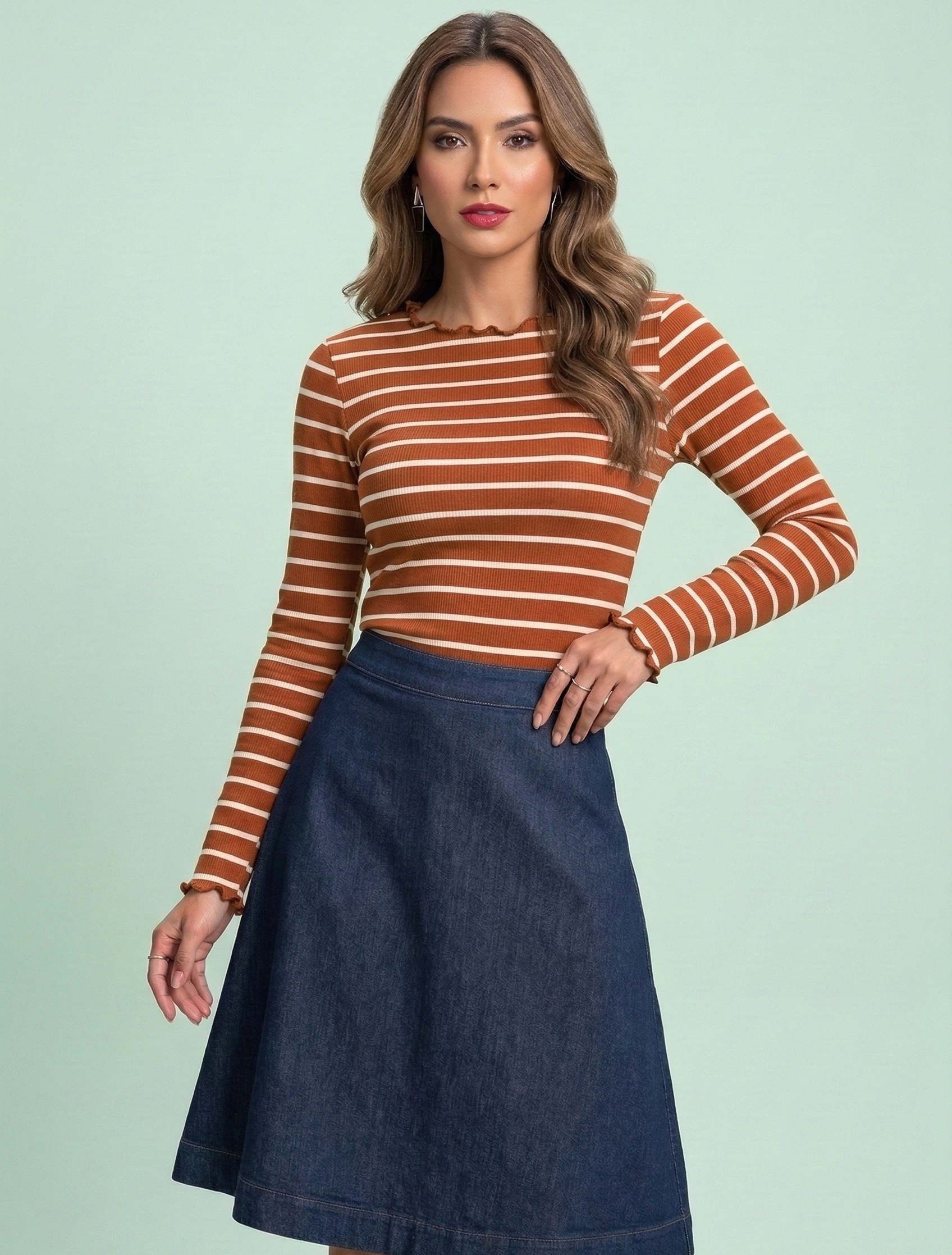 Blusa Manga Larga de Rayas